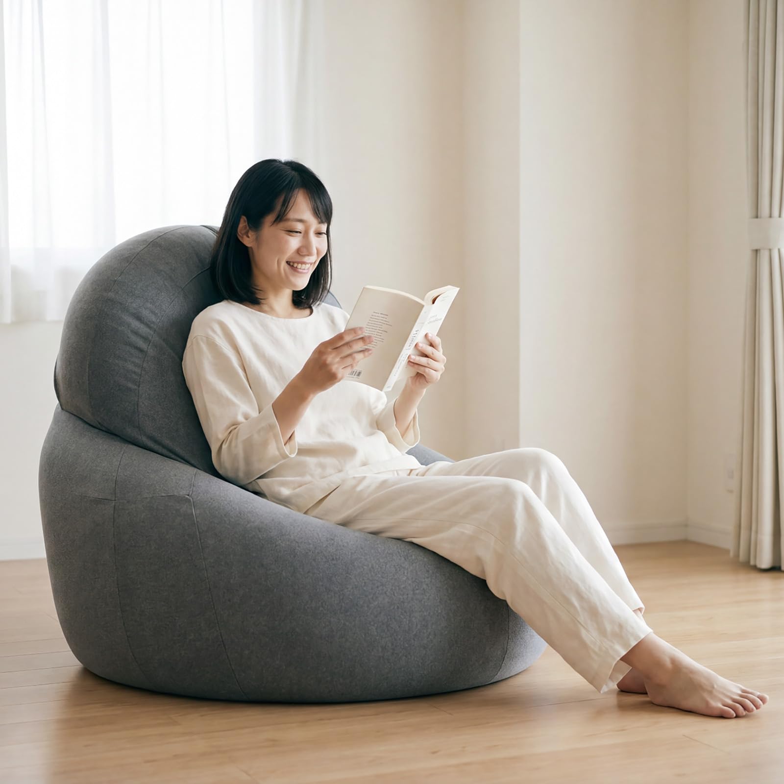 雲ソファ(1人掛け) ② Amazon.co.jp: MOGU(モグ) 雲にのるソファ 日本製 身体が求めるビーズ